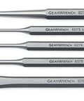 5 Piece Punch And Chisel Set Pro Grade For Automotive And DIY Jobs With Pin Punch Center Punch And Chisels Chrome Finish Heavy Duty Kit For Rivets Bolts Nuts displayed