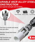 PVC Pipe Threader For Electric Drill With Dual Function Internal And External Threading In One Pass Half Inch And Three Quarter Inch NPT Alloy Steel Dies Ideal For Plumbing Gas And Industrial Pipes shown in use on pipe