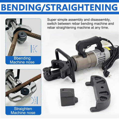 Heavy Duty Handheld Electric Hydraulic Rebar Bender And Straightener Machine Built Like A Tank Jobsite Gear for bending steel rods