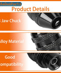 Five Pack Quick Change Keyless Chuck Adapter Kit For Rotary Tools One Thirty Second To One Eighth Inch Shank All Metal Three Jaw Chuck