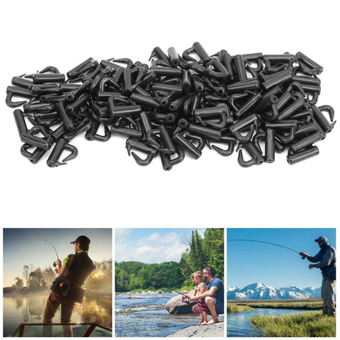 120 Piece Quick Change Spinner Clevis Set With Durable Plastic Blades Rotating Snaps in black for fishing tackle.