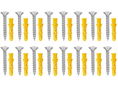 Eight Pack 2.3 Inch 304 Stainless Steel Pad Eye Plates With Screws And Anchors for suspension and ceiling hooks.