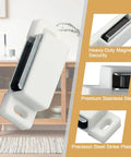 12 Pieces Cabinet Door Magnets Catch Magnetic Door Catch in white with heavy-duty security latch and steel strike plate.