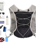 5L Reflective Hydration Running Vest with modular storage system and cycling gear, lightweight and breathable fabric