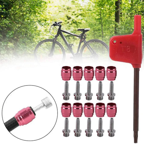 Hydraulic Disc Brake Fitting Kit With Quick Connect Heads And Install Tool For Bicycle Hose Replacement in outdoor setting.