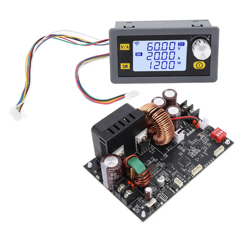 Pro Grade CNC Adjustable DC Power Supply 0-60V 20A 1200W With LCD Display and circuit board view