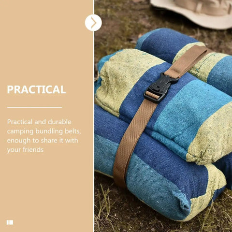 Heavy Duty Luggage Straps Set 2 Pack With Quick Release Buckles, Adjustable Cargo Straps for securing bundled blankets outdoors.