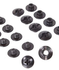 Heavy Duty Black Chicago Screws And Binding Posts For Leather Straps And Belts With Thru Hole Open Slot Design Perfect For Kydex Holster Repair And Rivet Replacement Built Damn Tough For Serious Grind Work Made In Usa Ten Pack - close-up of black screws.