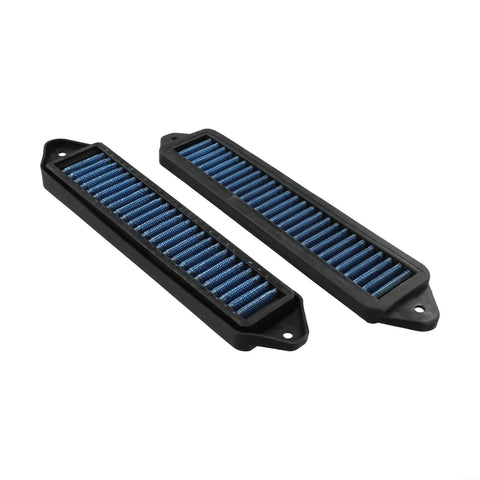 Upgrade Your Ride With These Blue Hood Scoop Filters Compatible With 3 Series E90 E92 E93 And X1. Durable filters with high airflow design.