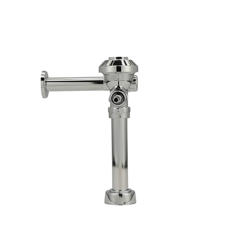 Exposed Closet Flush Valve Kit With 1.6 GPF Sweat Solder Kit Chrome Cast Wall Flange, side view showing polished chrome finish.