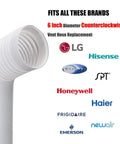 Universal AC Exhaust Hose For Portable Air Conditioners 5.9 Inch Diameter With Anti Clockwise Thread Flexible 80 Inch Length
