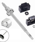 250mm SFU1605 Ballscrew Set With BK12 And BF12 And DSG16H Nut Housing For DIY CNC Router, High Stiffness, Precise Positioning