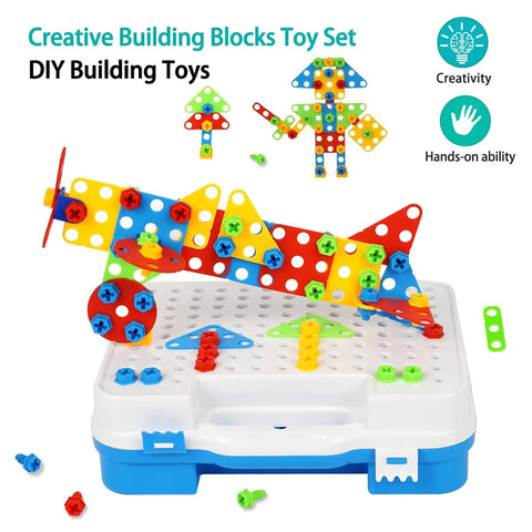 Gears Building Kit For Kids Aged Four To Eight STEM Educational Construction Set With Electric Drill 280 Piece Hands On Engineering Toy For Boys And Girls