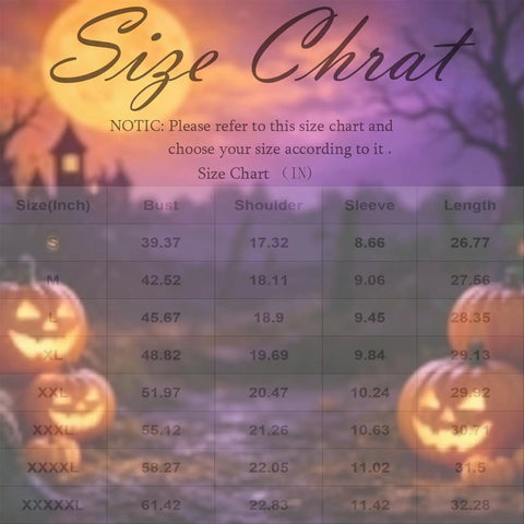 Size chart for Plus Size Halloween Shirts For Women With Pockets Spooky Pumpkin Ghost Bat Witch Print Stretchy V Neck Tops
