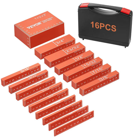 Pro Grade Router Table Setup Bars Kit, 14 Piece Precision Aluminum Blocks With Laser Engraved Size Markings, Storage Case