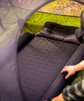 Self Inflating Sleeping Pad With Pillow And Arm Rest For Camping Waterproof Foldable Lightweight Air Mattress With Memory Foam Core And R Value 5.2 For Hiking And Backpacking inside a tent