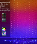 RGB LED Curtain Lights 300 LEDs 10 Ft By 10 Ft Color Changing String Fairy Lights With App Control Music Sync And Voice Sync