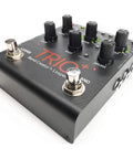 Trio Plus Band Creator Looper Pedal with FS3X Footswitch, black finish, showing control knobs and dual footswitches.