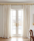Modern Gold Curtain Rod Set Of 2 With 1 Inch Diameter Heavy Duty Curtain Rods Adjustable From 66 To 120 Inches in living room
