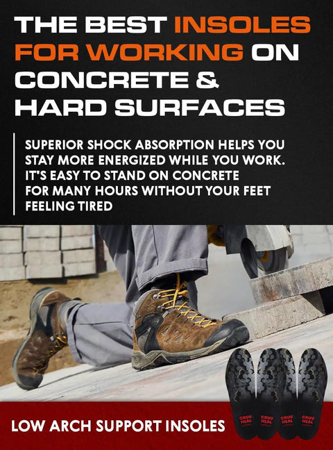 Boss Move Work Boot Insoles For Men And Women Dope Full Length Cushioning With Low Arch Support Heavy Duty Shock Absorption To Keep Your Feet Fresh On Long Shifts 2 Pack Black XXL