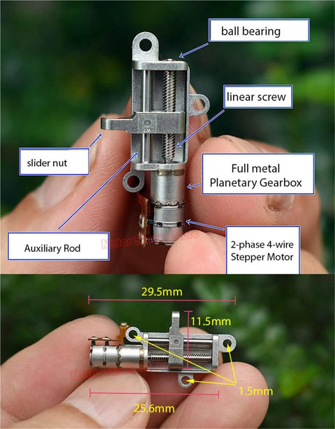 Compact 5mm Hybrid Gear Stepper Motor Offering Dead Nuts Precise Reduction And A Smooth As Butter Glide On The Metal Linear Slide Actuator
