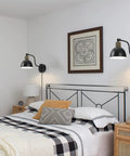 Two Pack Plug In Wall Sconces With Swing Arm Lamps And Dimmable Switch Farmhouse Industrial Vintage Lighting installed in bedroom.