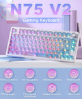 Tri Mode Wireless Gaming Keyboard With Bluetooth Five Point Zero And Usb Cable Fast Switching Mechanical Keys Easy Multi Device Pairing in colorful RGB.