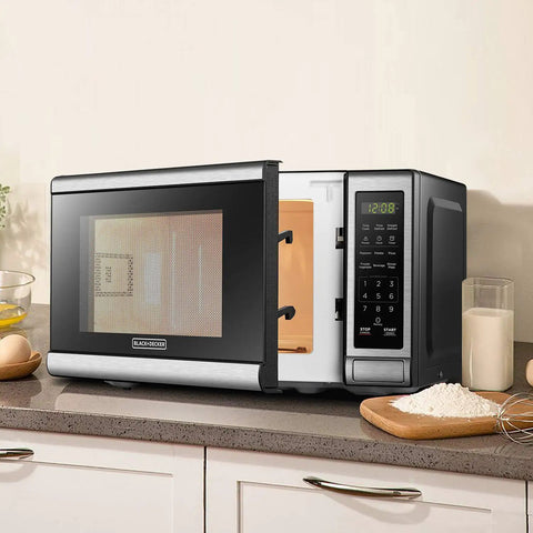 Compact Stainless Steel Countertop Microwave Oven 0.7 Cubic Feet 700 Watts With Quick Hit Presets One Touch Express Start And Clear Led Panel A Zero Hassle Kitchen Essential That Hits The Spot Every Time
