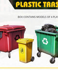 1 35-Scale Plastic Trash Cans Kit - Unpainted, Ready-To-Assemble Set Of 4 With Decals, Ideal For Dioramas And Military Scale Models.