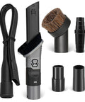 6 Piece Vacuum Cleaner Attachment Set With 2 In 1 Crevice And Dusting Brush, Dryer Vent Cleaning Hose, Horse Hair Brush, And Universal Adapters