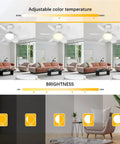 20 Inch Socket Ceiling Fan With Remote 40W LED Light E26 E27 Screw In Dimmable 1200 Lumens installed in living room