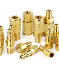 Air Hose Fittings Kit 16 Pc 1/4 In NPT Quick Connect Couplers And Plugs For Pneumatic Tools And Compressors Pro Grade