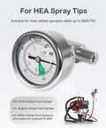 Airless Spray Pressure Gauge Kit 0 To 4000 PSI with Pro Grade Stainless Steel Liquid Filled Gauge for HEA Sprayers