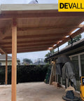 Heavy Duty Roof Riser Brackets Kit For Pergola And Gazebo Adjustable Angle Wood Post Brackets shown supporting a patio cover