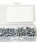 Self Drilling Drywall Anchors Kit With Screws 100 Piece Set All In One Two Size Pack includes zinc anchors and screws in box