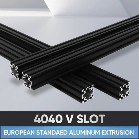 European Standard 4040 Aluminum Extrusion V Slot 4 Pack 800mm Length Anodized Black Rail For 3D Printer Engraving Machine Workbench Diy