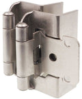 Half Inch Overlay Full Wrap Cabinet Hinges For Kitchen Self Closing Satin Brushed Nickel Finish, stacked view