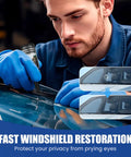 Cracks Gone Universal Windshield Crack Repair Kit for Cars and Trucks, All Weather Glass Repair Kit being used on a windshield