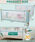 Bed Rail For Toddlers And Kids Twin To Cal King Mattresses With Swing Down Guard Blue Dinosaur 3 Sides For Cal King