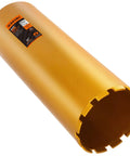KSEIBI 619140 wet core drill bit, gold cylindrical body with segmented cutting end and orange label