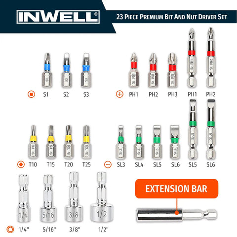 Compact 41 Piece 1/4 Inch Drive Mini Ratchet Wrench Set With Mini Socket Set And Screwdriver Bits, various sizes, labeled