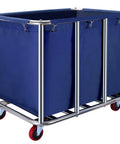 Heavy Duty Workhorse Laundry Cart With Smooth Rolling Casters Massive Linen Hopper And Rust Resistant Stainless Steel Wash Bin side view
