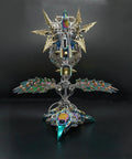 3D Metal Puzzle Kit For Adults Hands-On Can-nibal Flower Mechanical Assembly Model Chom-per Build Jigsaw Craft Brain Teaser Noisy But Fun Desk Decor Gift 770 Plus Pieces For Halloween Premium Stainless Steel Copper Alloy Construction Durable Office front view on black