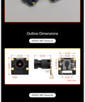 5MP Wide Angle Camera Module With High Sensitivity And Low Dark Current For Top Notch Low Light Imaging, two versions shown with dimensions for IoT, Robotics, And Machine Vision.