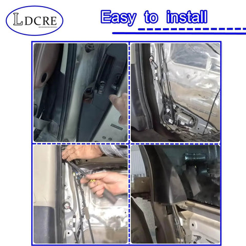 Driver Side Power Sliding Door Cable Sub Assembly With Motor Bracket For Toyota Sienna 2011-2020 Replacement Direct Fit OE 85016-08011 And 85015-08010 shown being installed in door