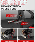 Beast Mode Lower Body Leg Extension And Curl Machine with Glute Bridge, adjustable for gym workouts with removable pin in black.