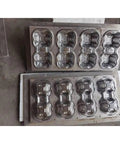 Pro Level Automatic Waste Paper Tray Machine With Smooth Pulp Molding Tech For Fast Carton Press Production showing metal molds for egg cartons.