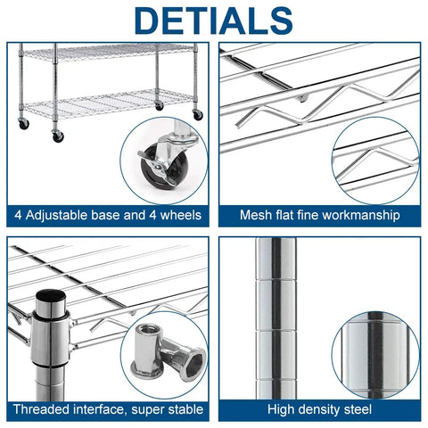 Six Tier Heavy Duty Metal Wire Shelving With Smooth Casters And Nsf Certification That Handles 2100 Pounds Without Breaking A Sweat Turning Cluttered Pantries And Messy Garages Into Pristine Storage Zones On Autopilot
