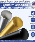 Killer 3 Feet Aluminum Handrail Kit For Indoor Stairs With Adjustable Steel Brackets And Rock Solid Connectors For No Sweat DIY Setup, showing premium anodized colors.