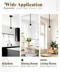 Industrial Pendant Light Fixture With Clear Glass Shade, Vintage Hanging Lighting in kitchen, dining room, and living room